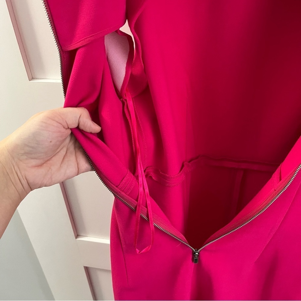 DIANE Von FURSTENBERG | GUC Pink Midi Dress Zip Back Sleeveless sz 2 **defects - Picture 7 of 12